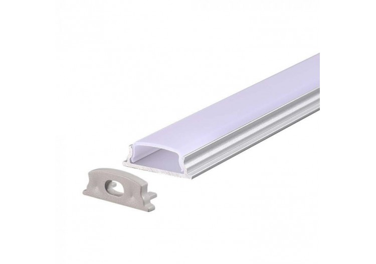 Kit de montage de bande LED avec diffuseur, boîtier argenté flexible 2000*18*6mm