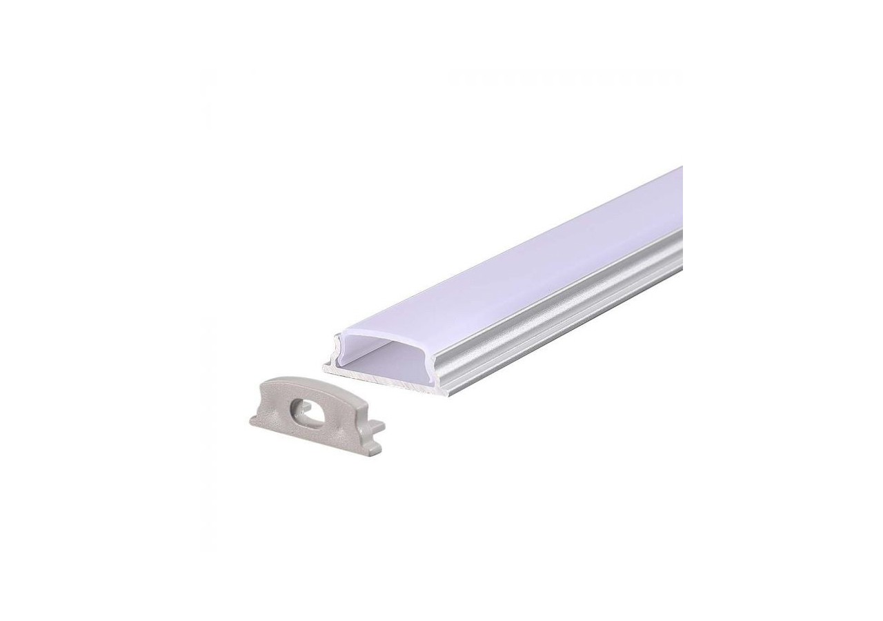 Kit de montage de bande LED avec diffuseur, boîtier argenté flexible 2000*18*6mm