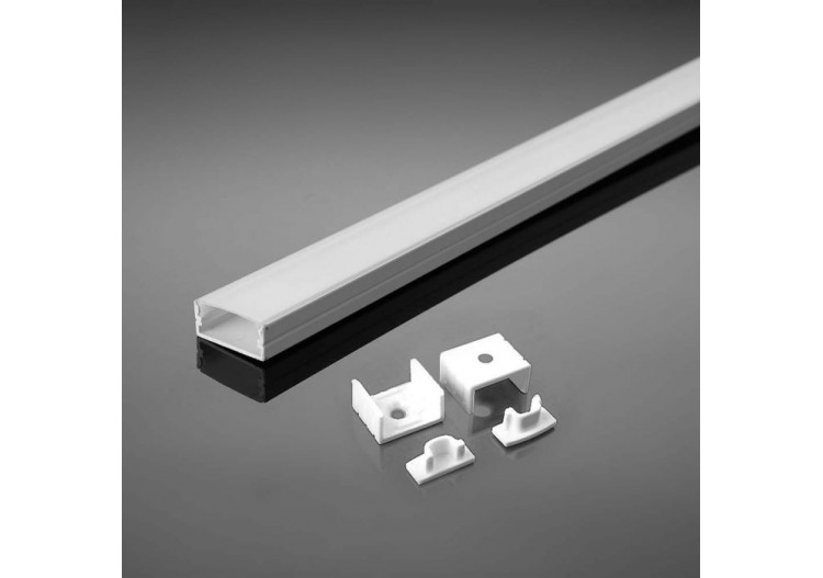 Profilé Aluminium 2m 17,4 x 7 mm Boîtier Blanc