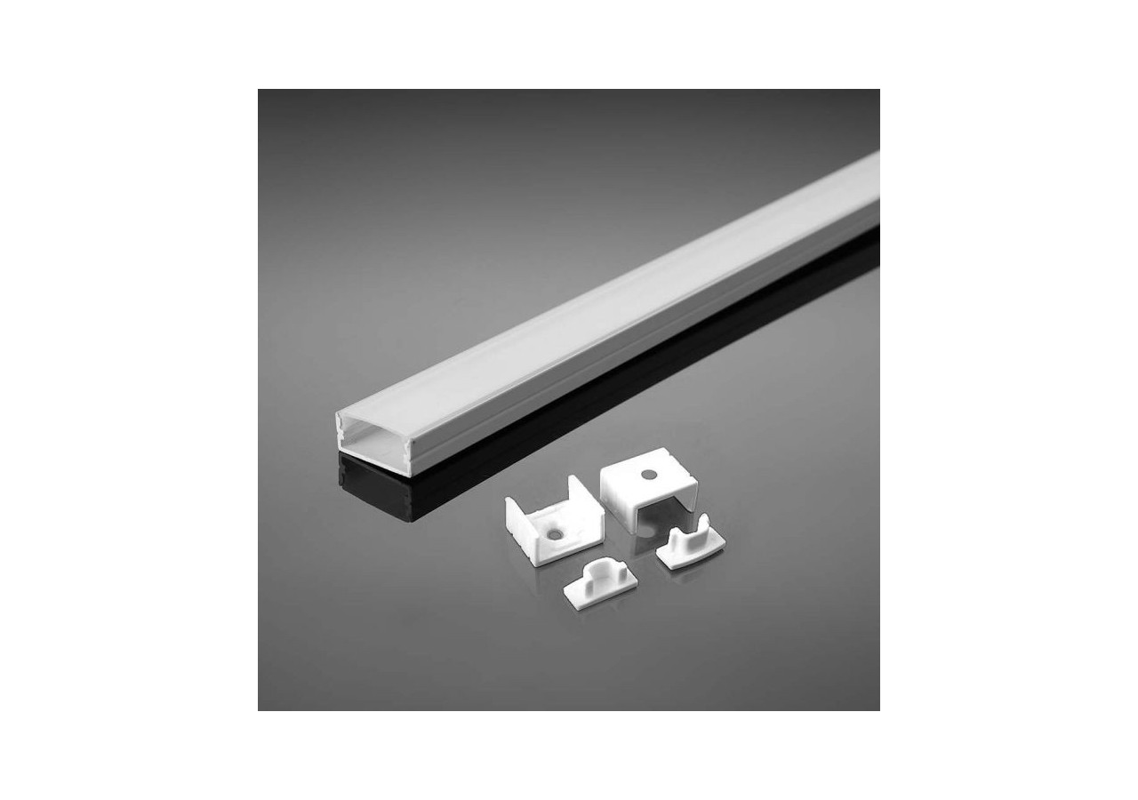 Profilé Aluminium 2m 17,4 x 7 mm Boîtier Blanc