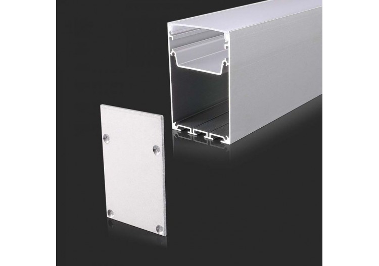 Kit de Montage Bande LED avec Diffuseur Boîtier Aluminium Blanc 2000x50x75mm