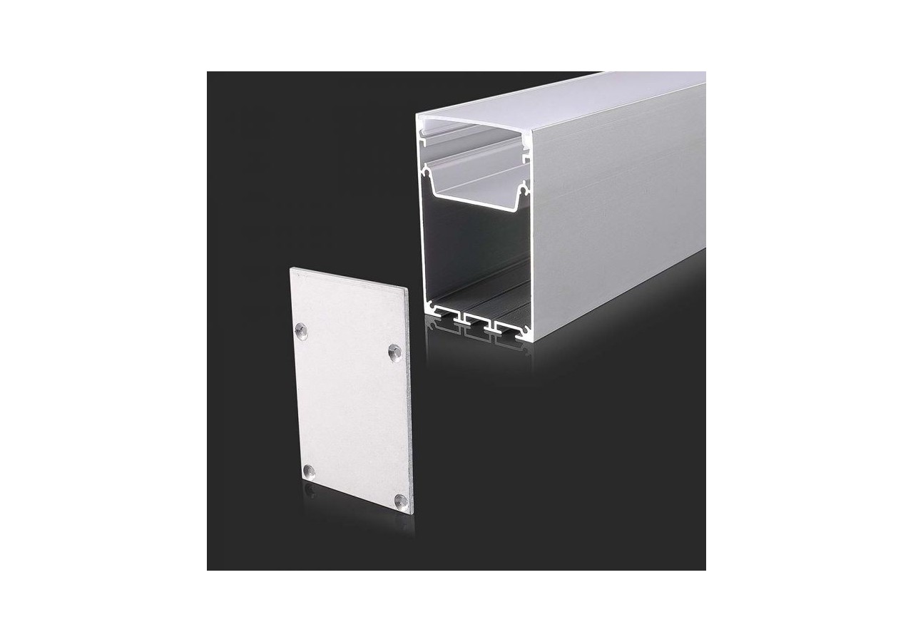 Kit de Montage Bande LED avec Diffuseur Boîtier Aluminium Blanc 2000x50x75mm
