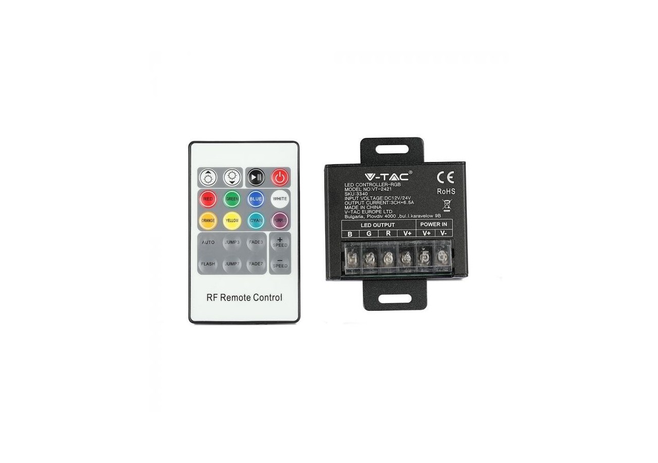 Contrôleur LED RVB avec télécommande RF à 20 touches, petit