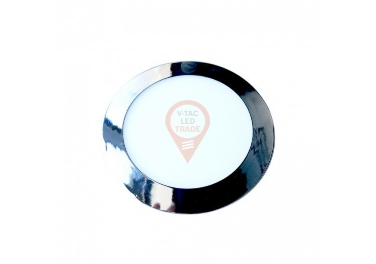 Panneau Lumineux LED Slim 18W Chrome Rond Blanc Naturel