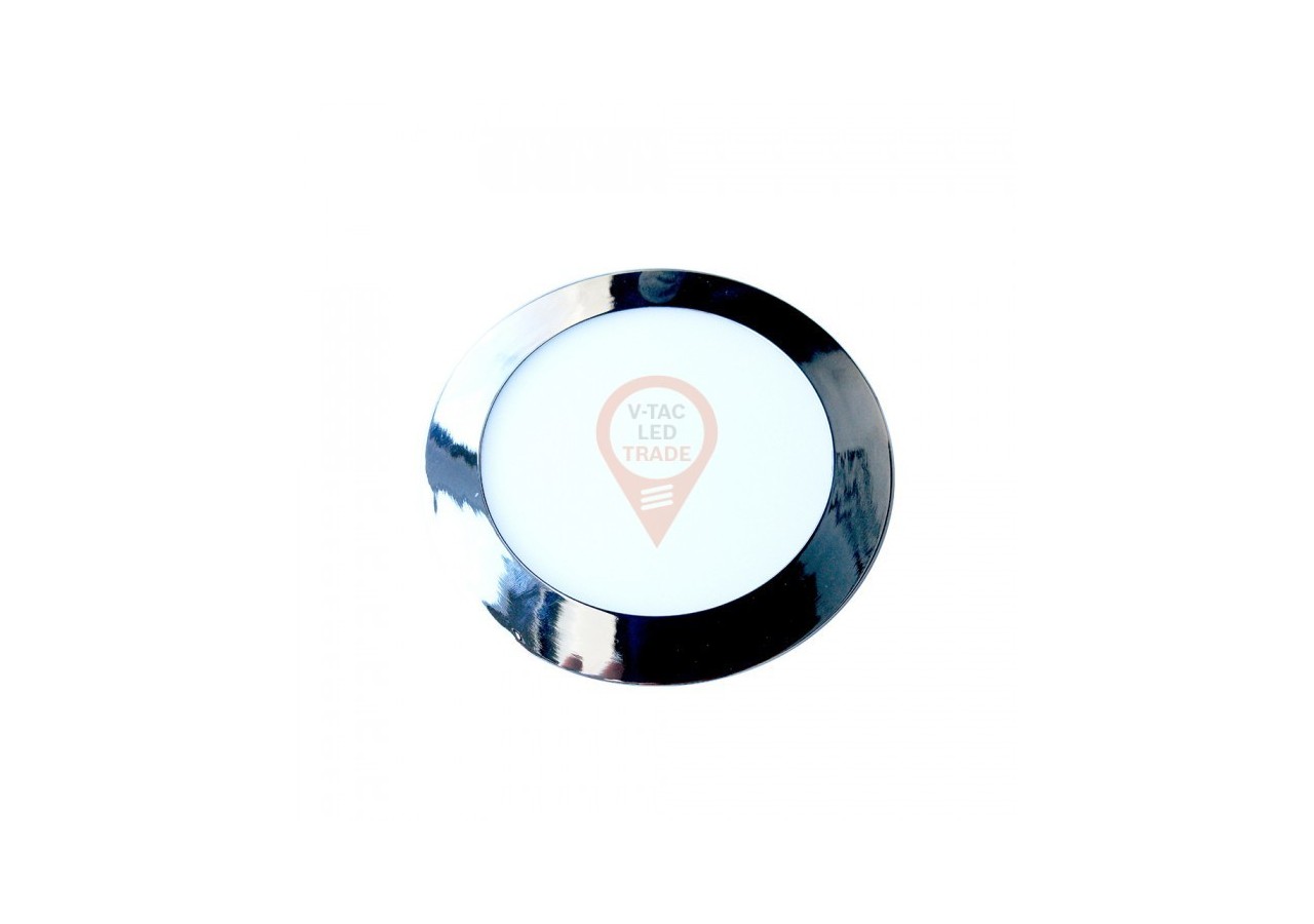 Panneau Lumineux LED Slim 18W Chrome Rond Blanc Naturel