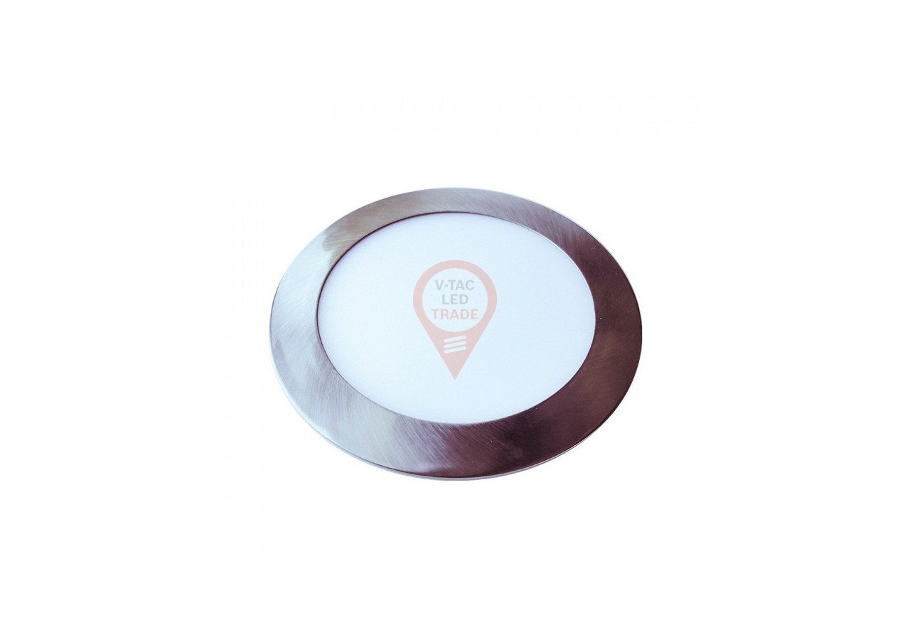 Panneau Lumineux LED Slim 24W Nickel Satiné Rond Blanc Naturel