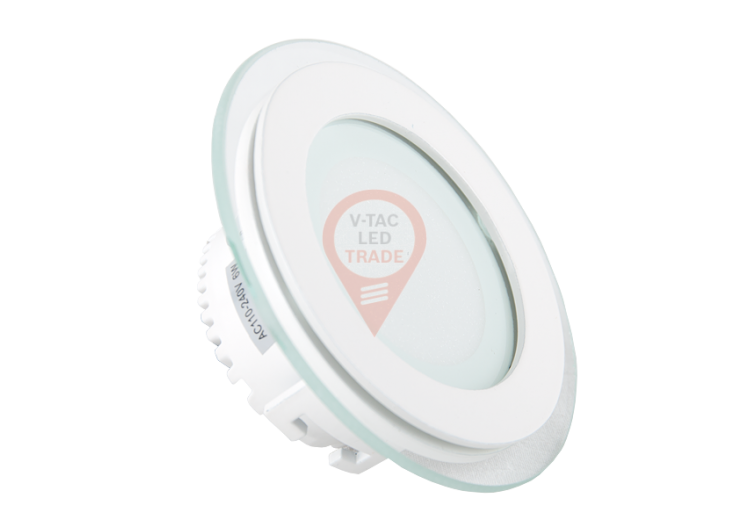 Mini Panneau LED 6W Verre - Rond Blanc