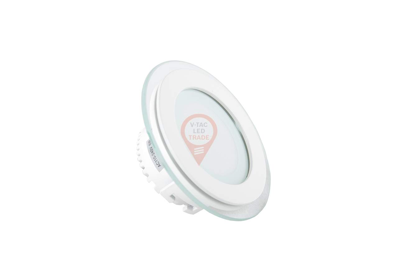 Mini Panneau LED 6W Verre - Rond Blanc