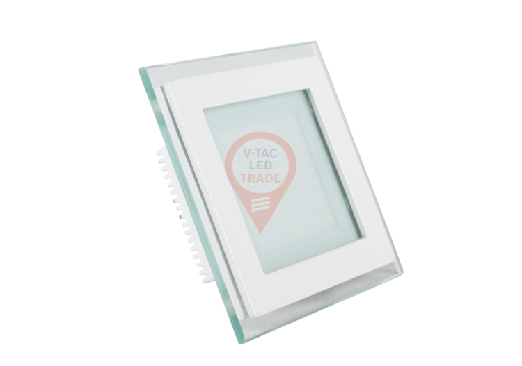 Mini Panneau LED 6W Verre - Carré Blanc Chaud