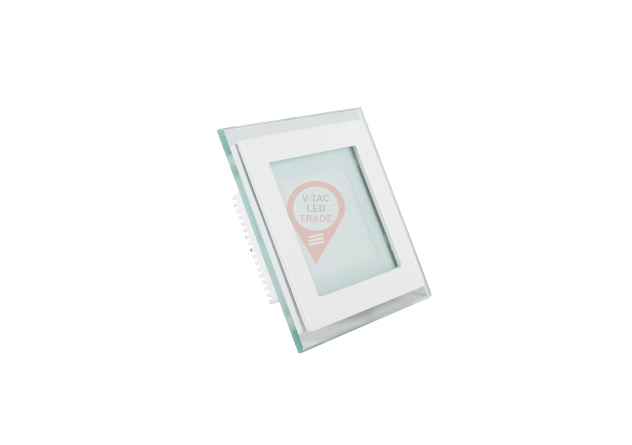 Mini Panneau LED 6W Verre - Carré Blanc Chaud