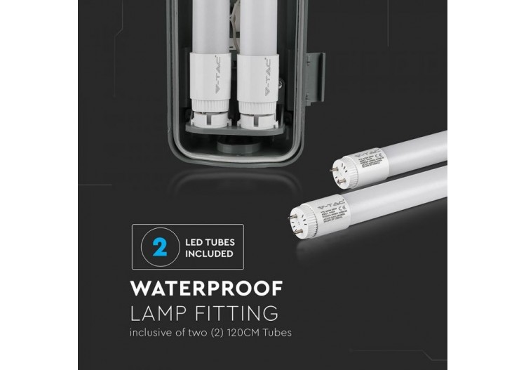 Luminaire proche LED 2 x 22W 150 cm Tube Blanc