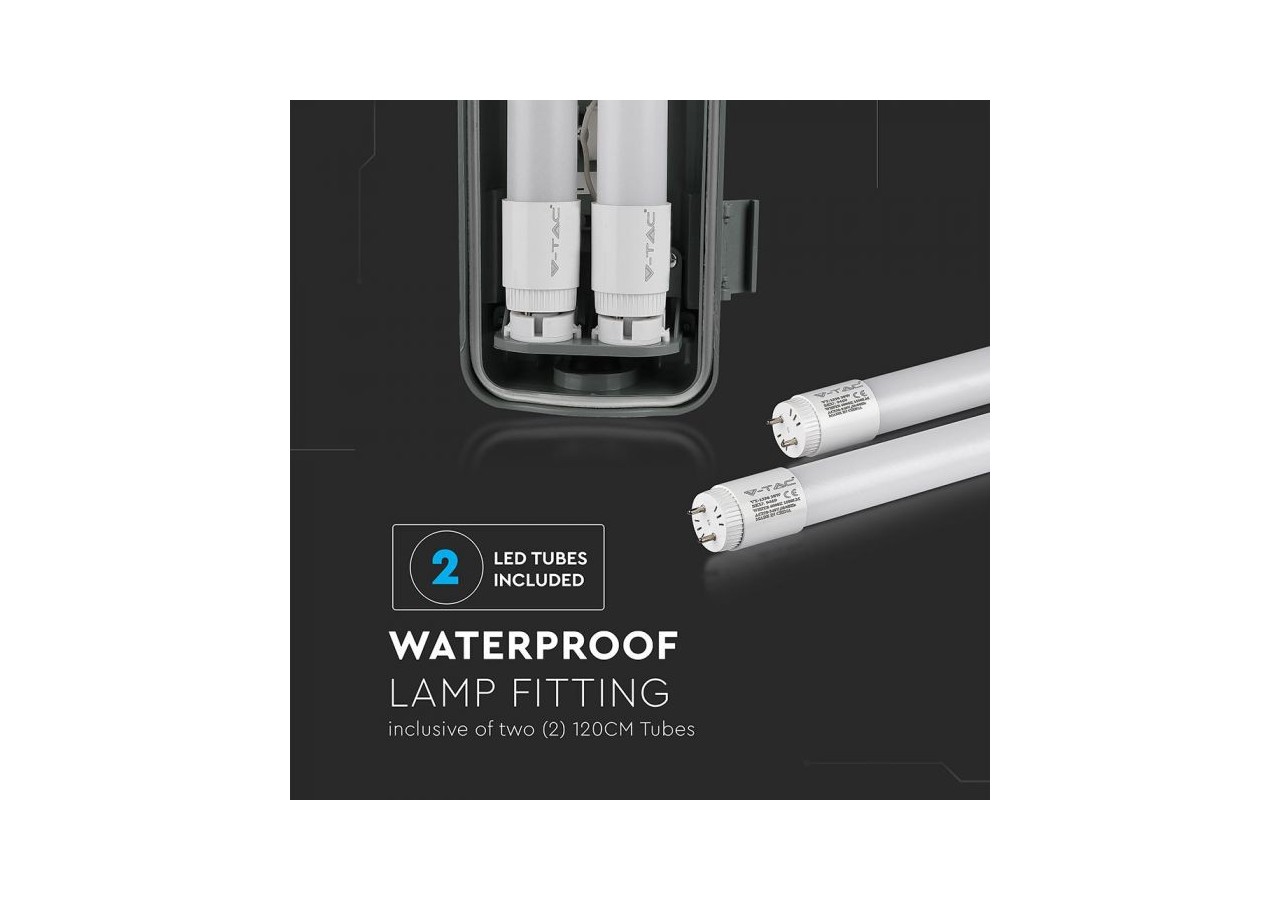 Luminaire proche LED 2 x 22W 150 cm Tube Blanc