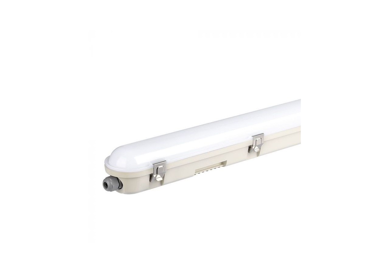 Raccord LED étanche Série M 1200mm 36W 4000K Couvercle laiteux SS Clip 120 lm/W