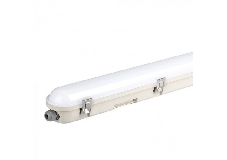 Raccord LED étanche Série M 1500 mm 48 W 4000 K Couvercle laiteux SS Clip 120 lm/W