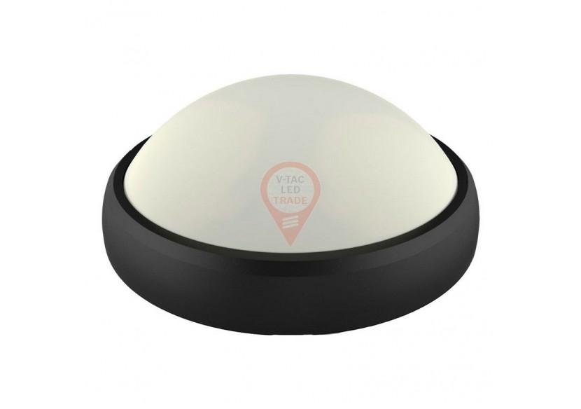 Plafonnier ovale 12 W, corps noir, étanche, blanc chaud