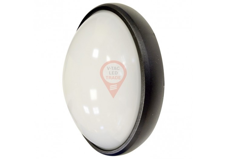 Plafonnier Ovale 8W Corps Noir Blanc Chaud Etanche