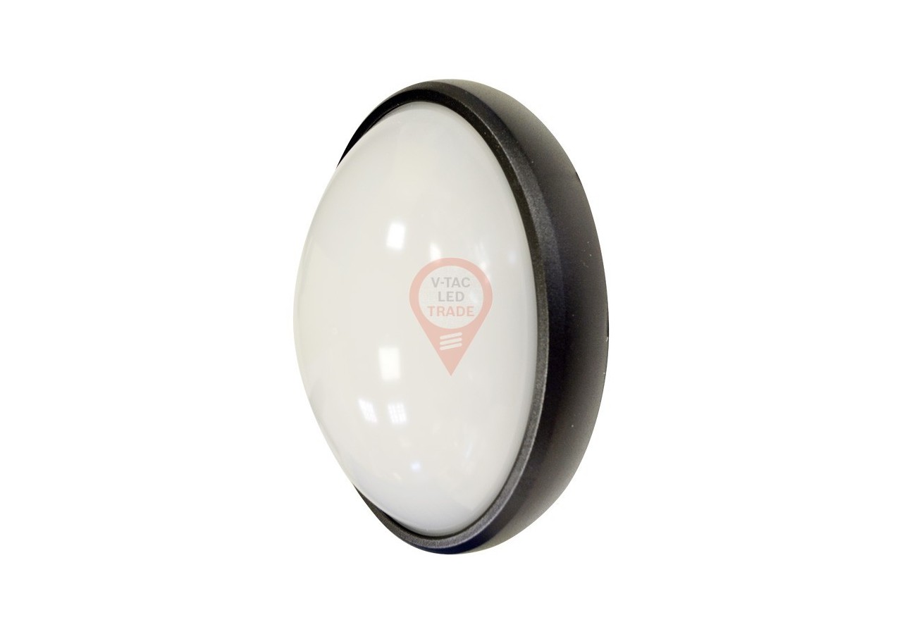Plafonnier Ovale 8W Corps Noir Blanc Etanche
