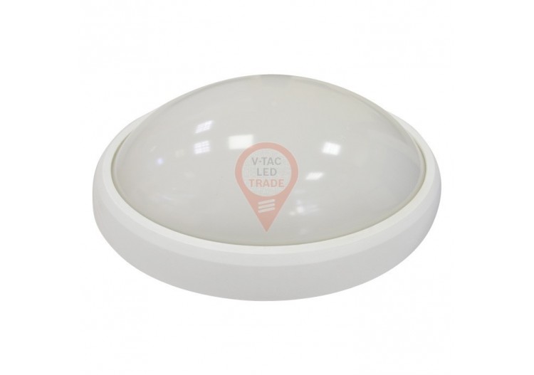 Plafonnier Ovale 8W Corps Blanc Blanc Naturel Etanche