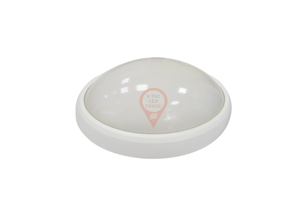 Plafonnier Ovale 8W Corps Blanc Blanc Etanche