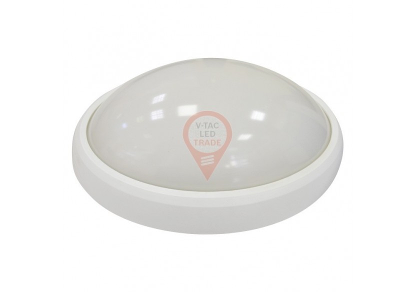 Plafonnier Ovale 8W Corps Blanc Blanc Etanche