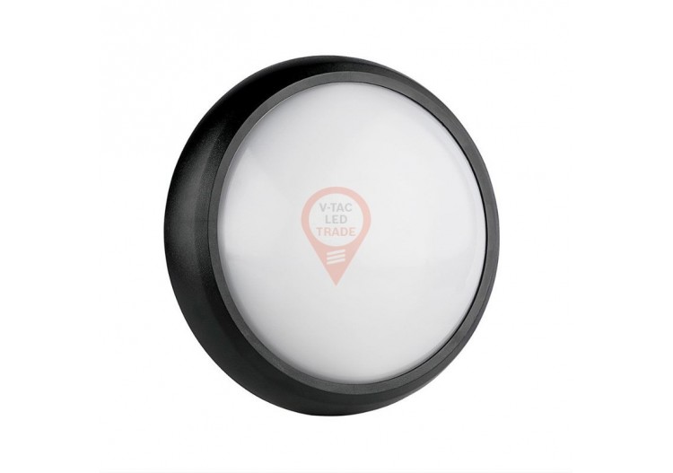 Plafonnier 8W Rond Corps Noir 6400K IP54
