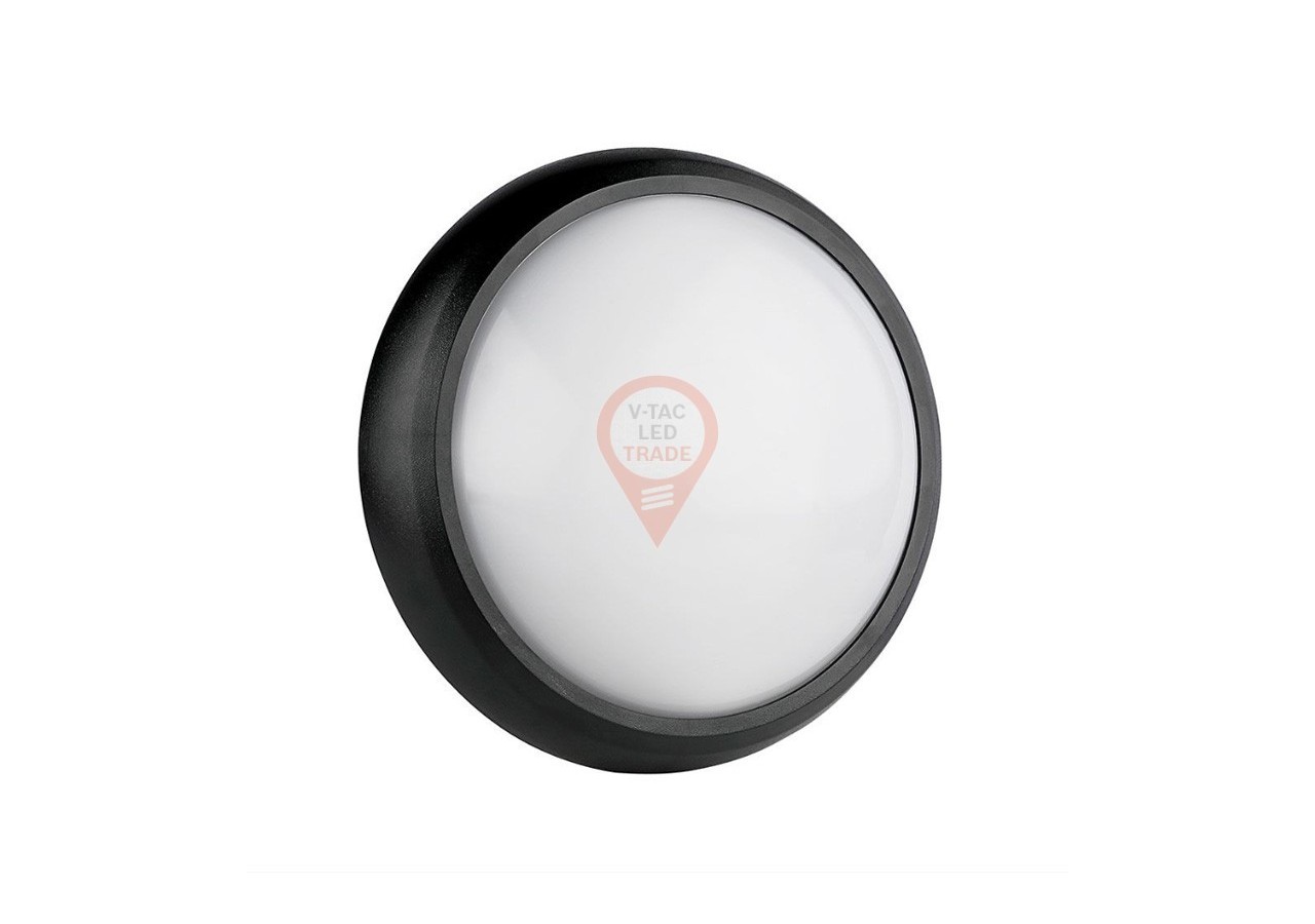 Plafonnier 8W Rond Corps Noir 6400K IP54