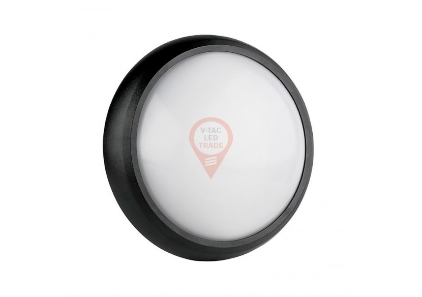 Plafonnier 8W Rond Corps Noir 6400K IP54