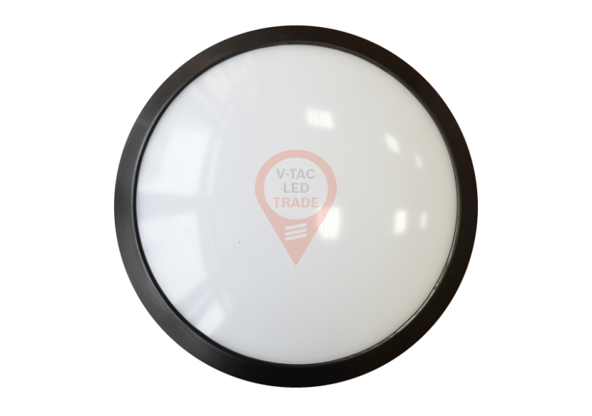 Plafonnier 12 W, corps noir, rond, 4 500 K.