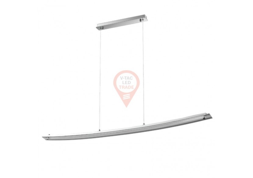 Lampe suspendue design en verre courbé 18W, chromée ф985, blanc naturel