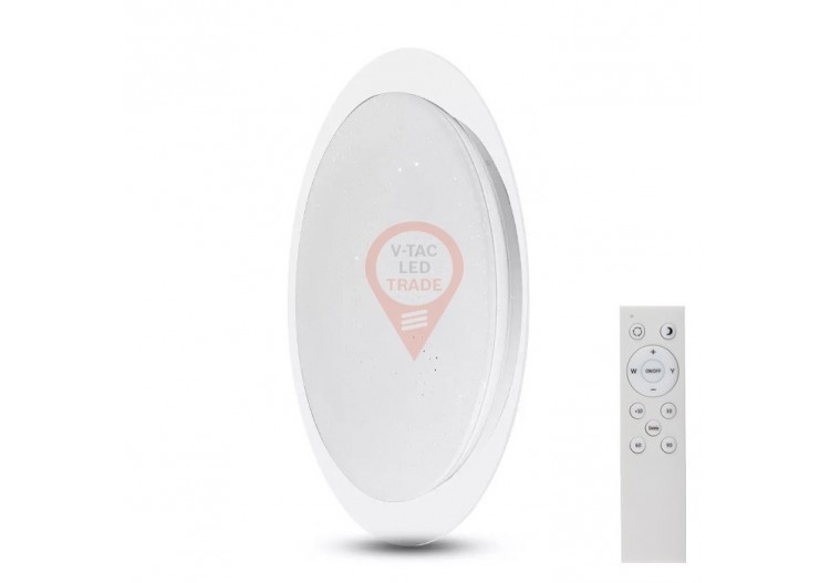 Plafonnier LED Design 40W 3 en 1 Télécommande Dimmable Ovale