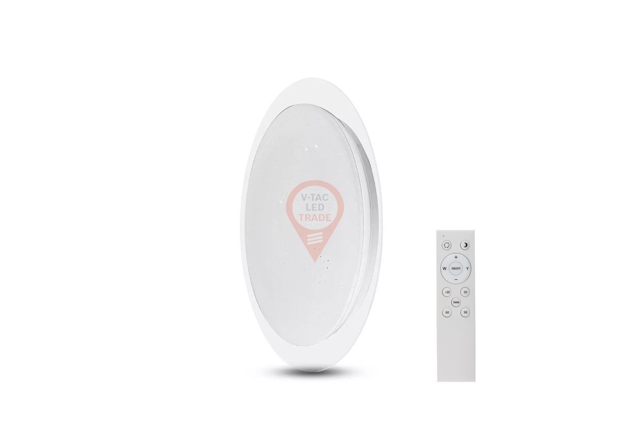 Plafonnier LED Design 40W 3 en 1 Télécommande Dimmable Ovale