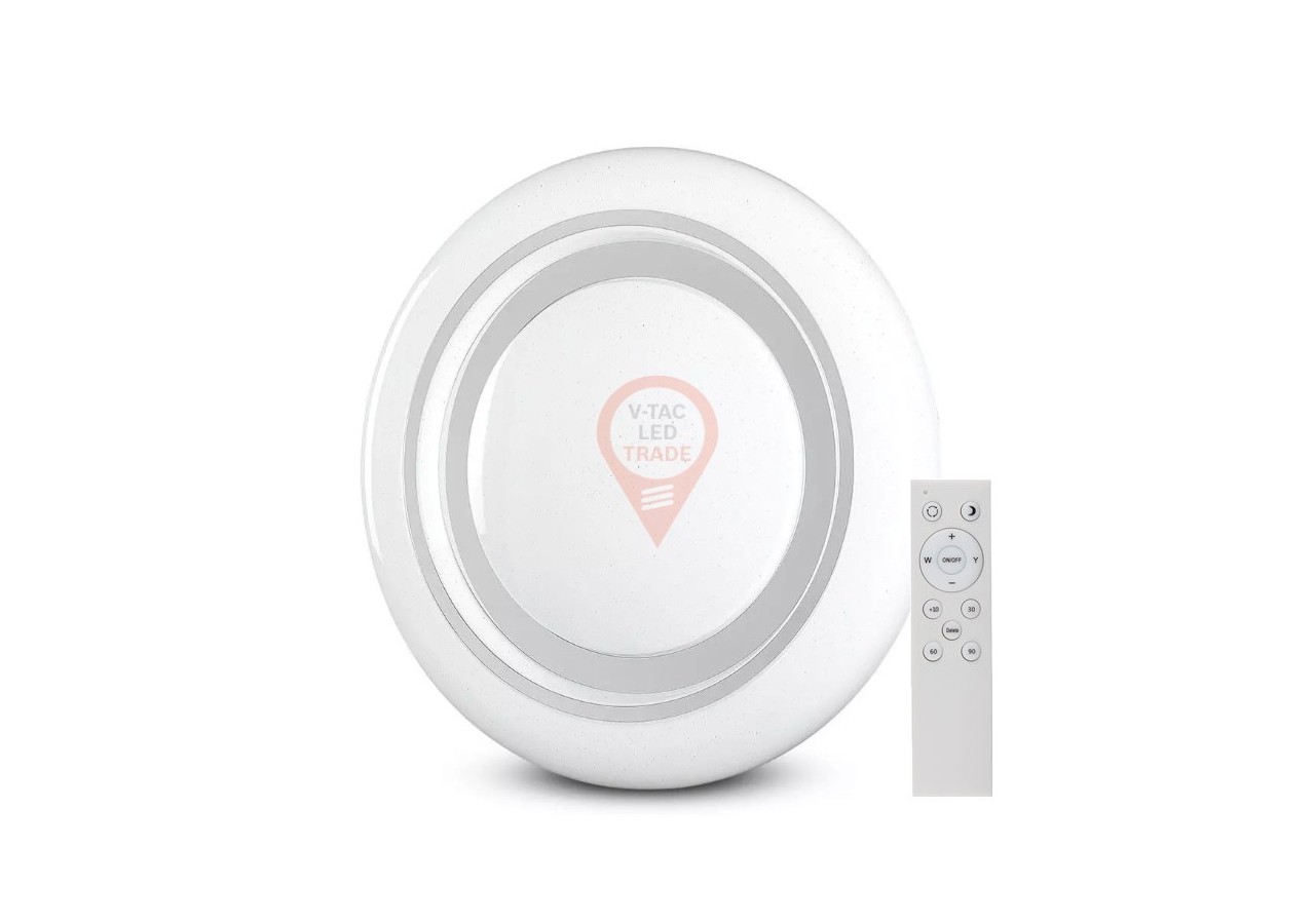 Plafonnier LED design 60 W, 3 en 1, télécommande, intensité variable, rond
