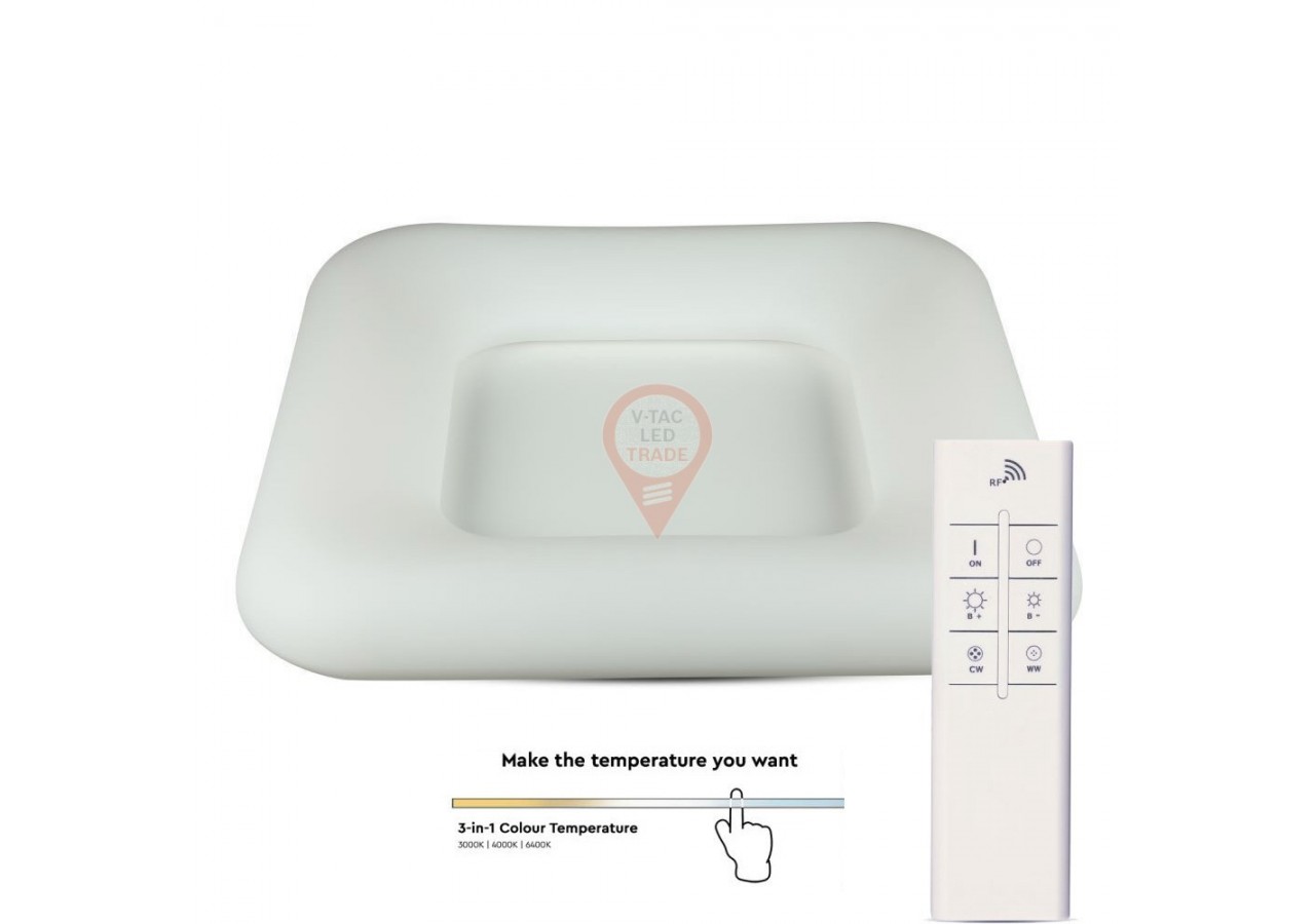 Suspension 26W Carrée Surface à Couleur Changeante Intensité Variable Blanc