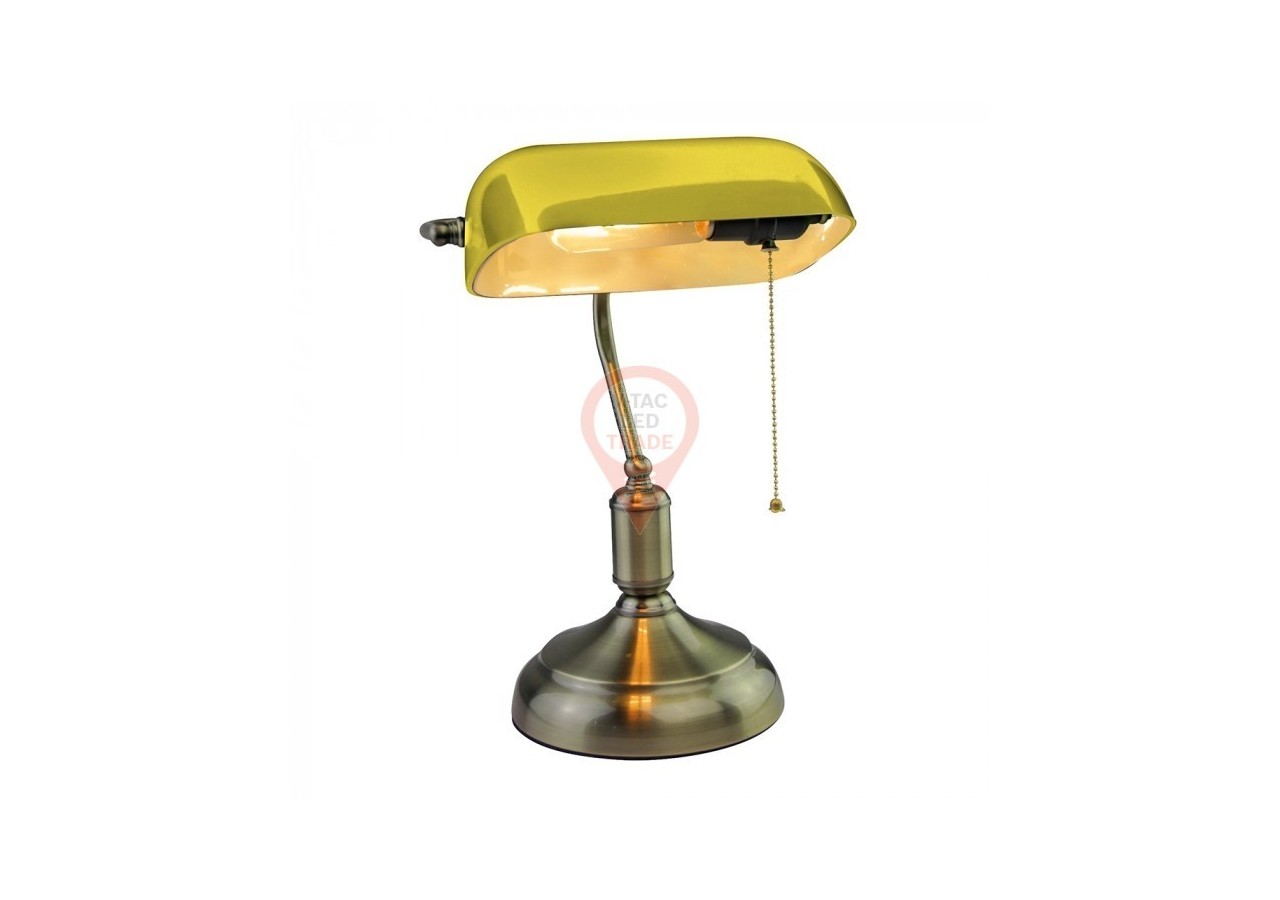 Lampe de table Bankers avec interrupteur E27 Jaune