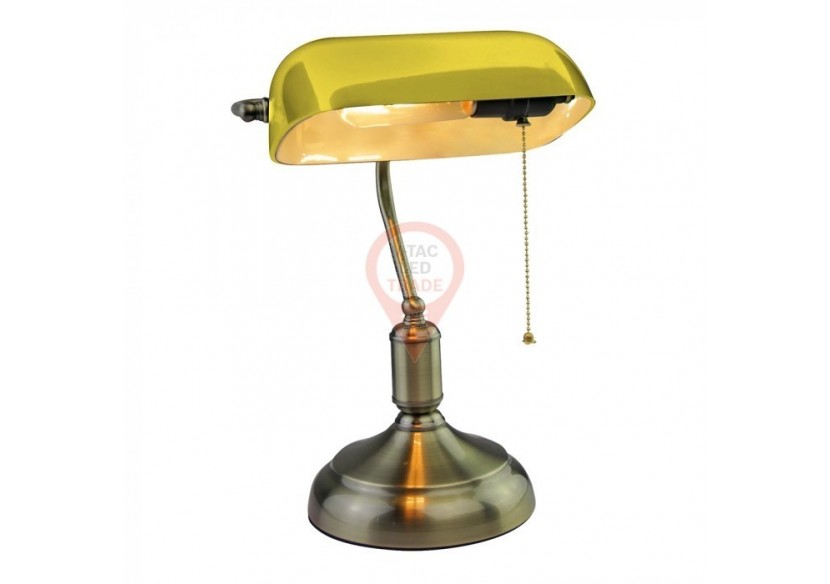 Lampe de table Bankers avec interrupteur E27 Jaune