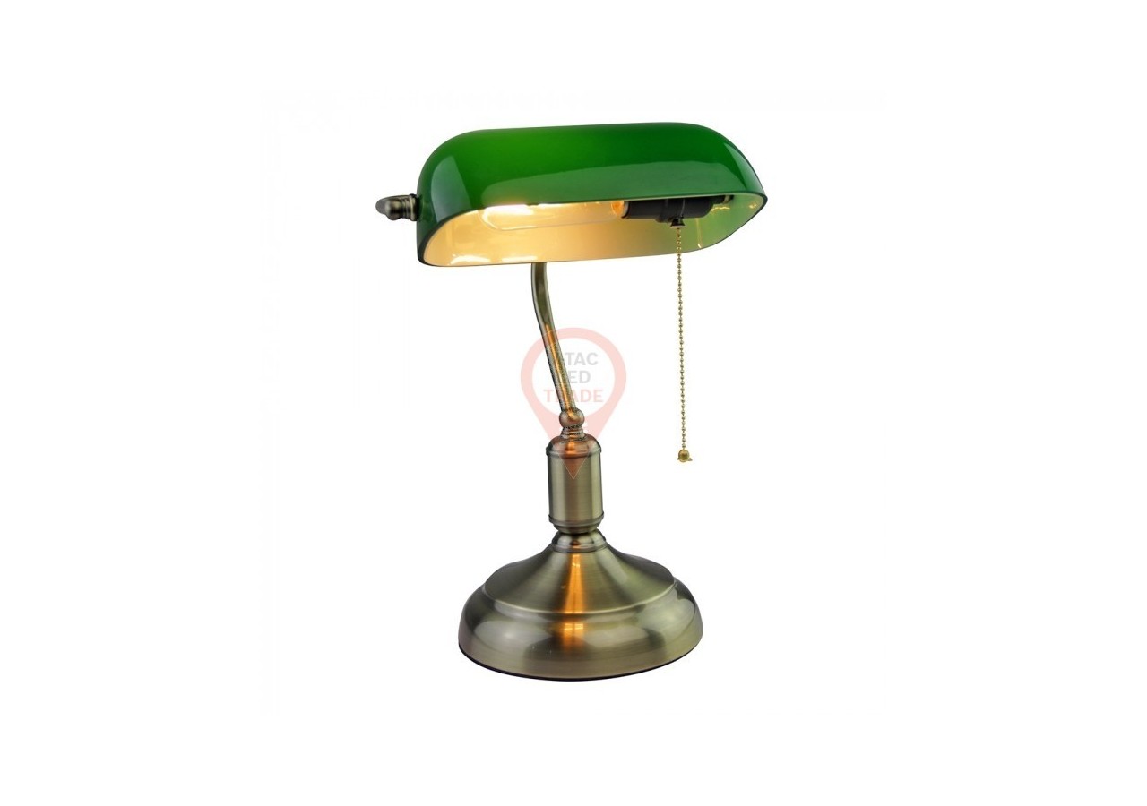 Lampe de table Bankers avec interrupteur E27 Vert