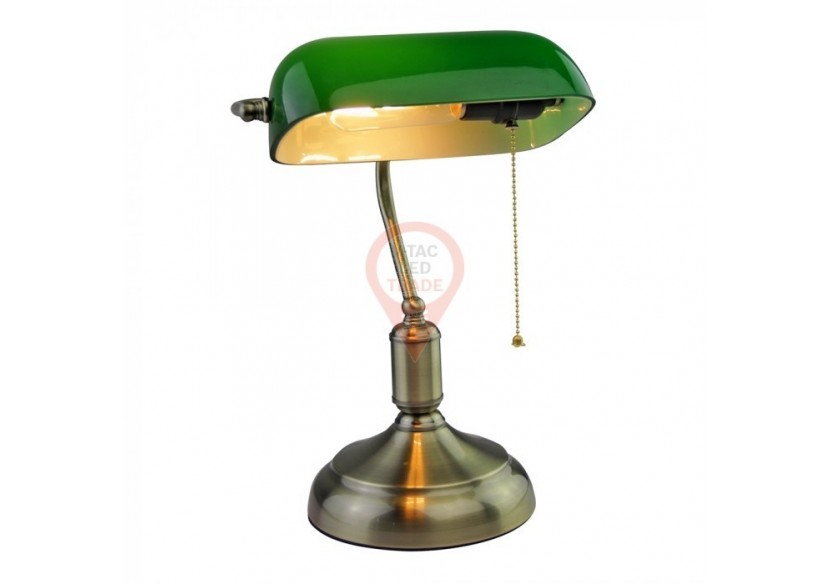 Lampe de table Bankers avec interrupteur E27 Vert