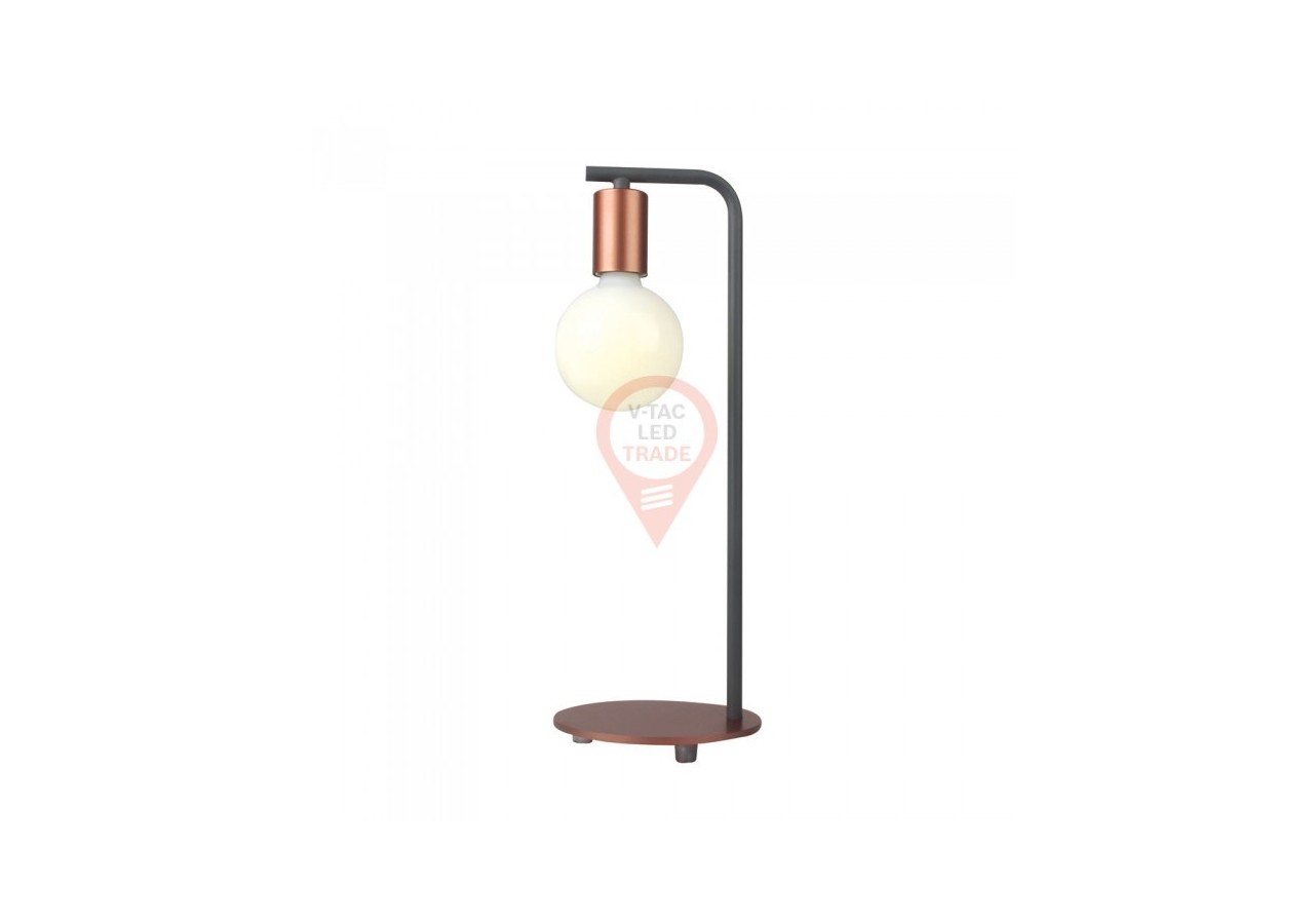 Lampe de table design E27 support interrupteur rouge bronze