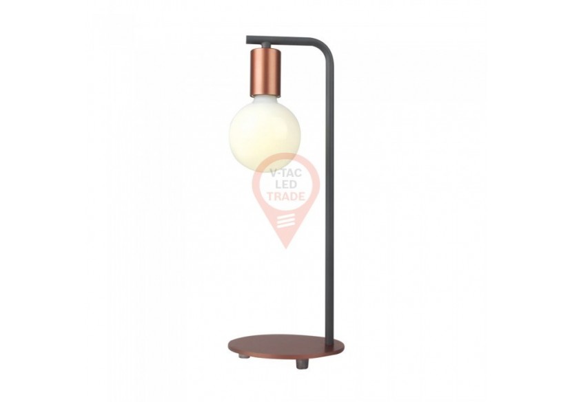 Lampe de table design E27 support interrupteur rouge bronze