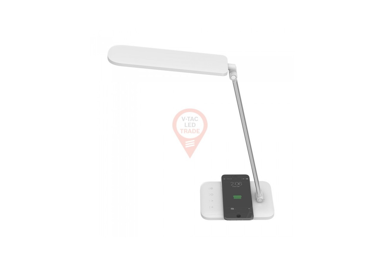 Lampe de Table LED 16W avec chargeur sans fil 3 en 1 blanc