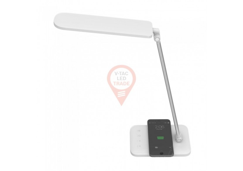 Lampe de Table LED 16W avec chargeur sans fil 3 en 1 blanc