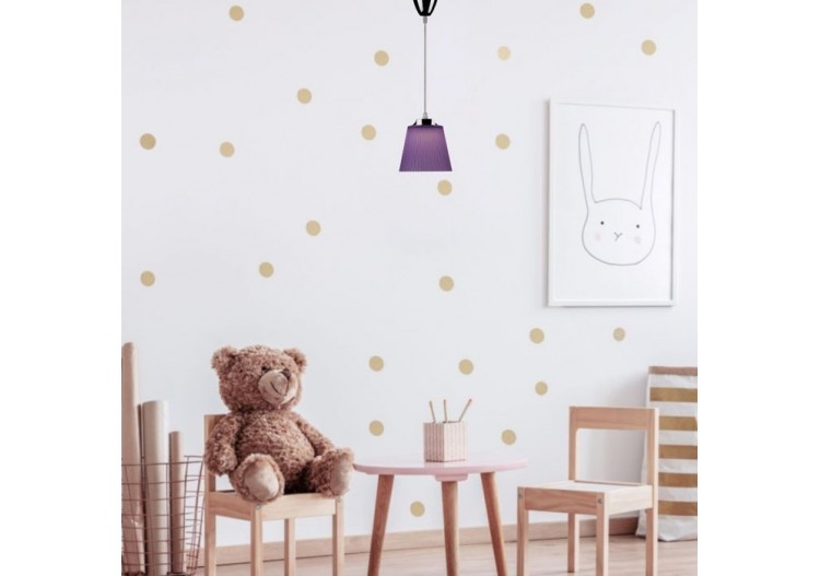 Suspension LED 7W, corps chromé 4000K, abat-jour violet