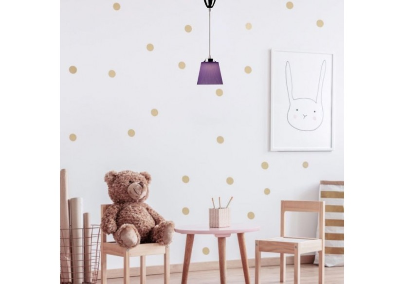 Suspension LED 7W, corps chromé 4000K, abat-jour violet