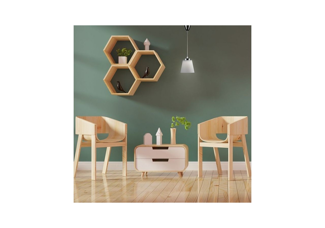 Suspension LED 7W, corps chromé 4000K, abat-jour blanc