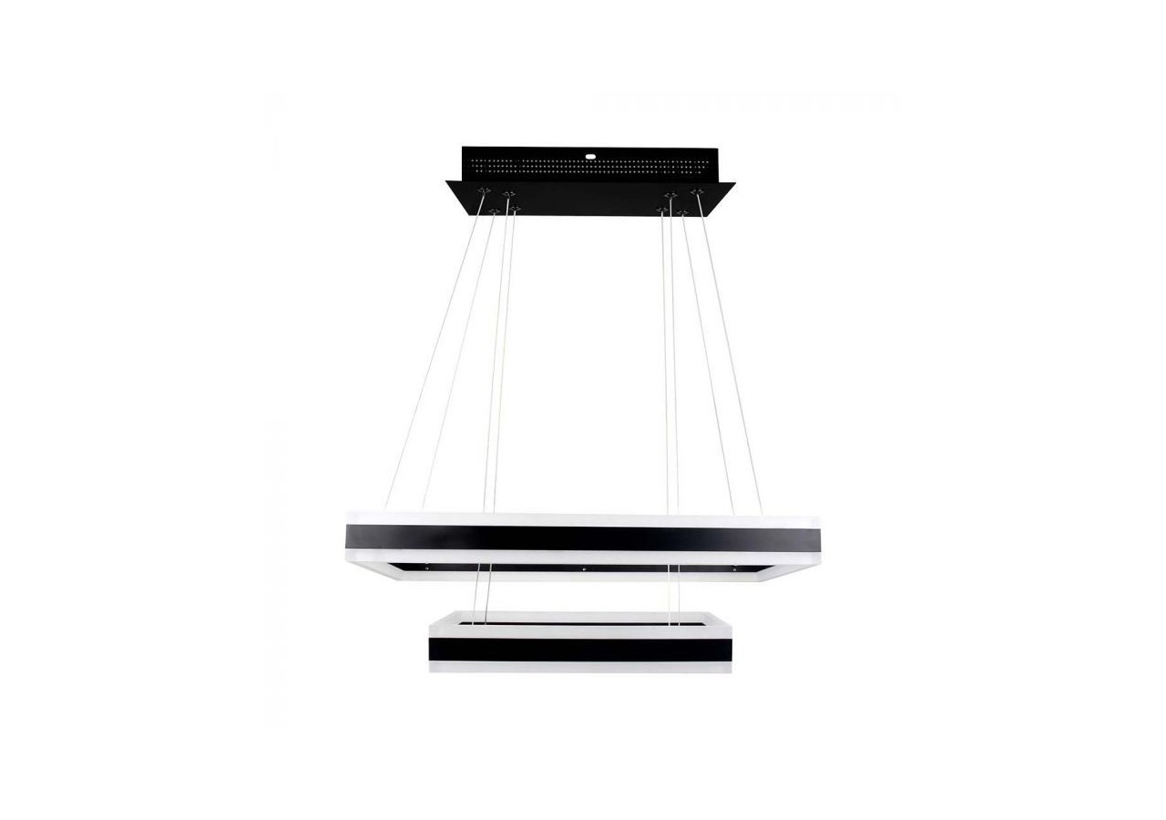Lustre Lumière Douce 115W Dimmable Carré Noir 3000K