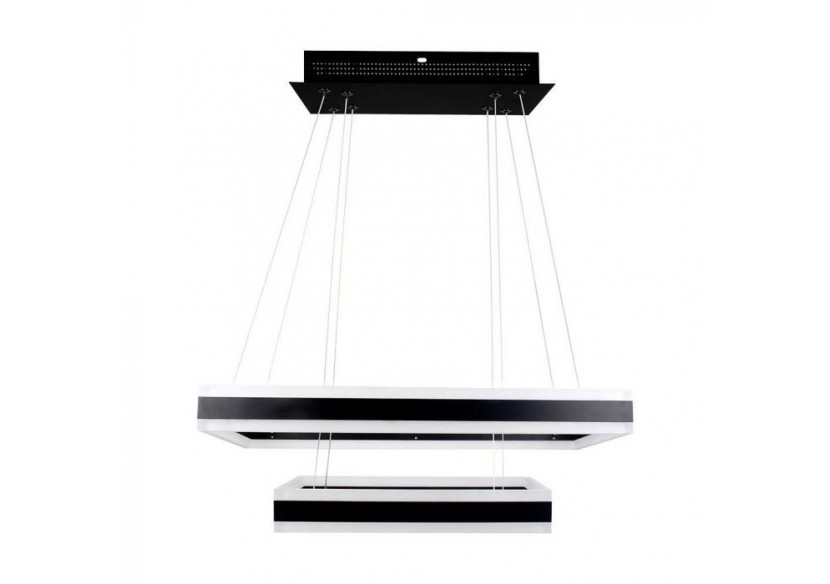 Lustre Lumière Douce 115W Dimmable Carré Noir 3000K