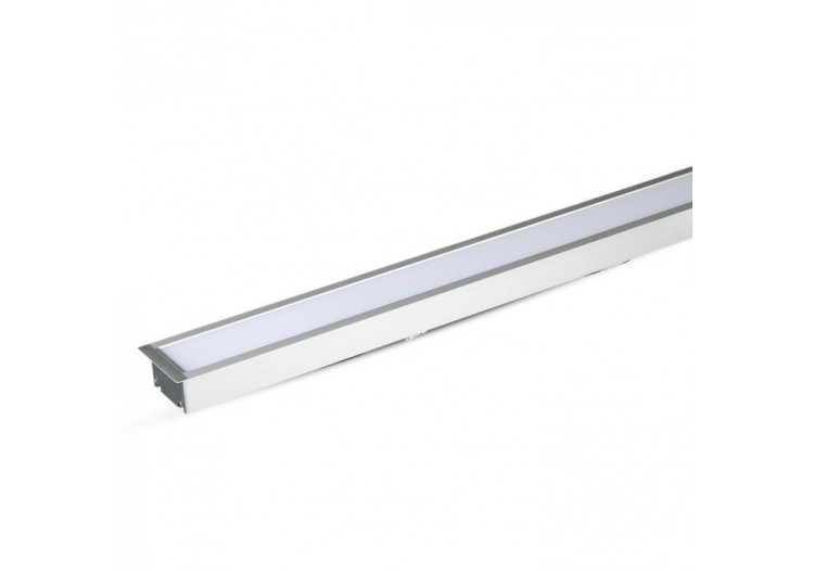 Luminaire Linéaire LED SAMSUNG Chip 40W Encastré Corps Argent 4000K 1211x70x35mm