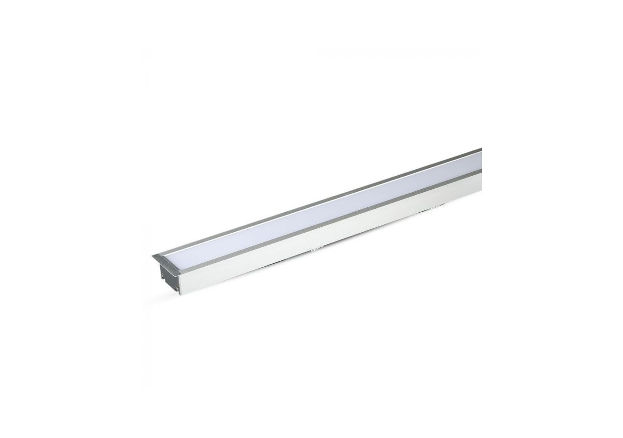 Luminaire Linéaire LED SAMSUNG Chip 40W Encastré Corps Argent 4000K 1211x70x35mm