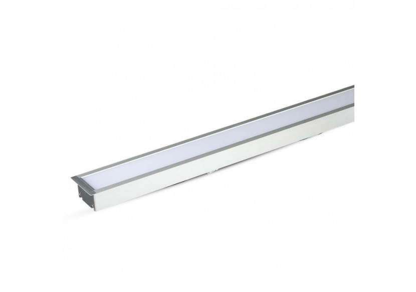 Luminaire Linéaire LED SAMSUNG Chip 40W Encastré Corps Argent 4000K 1211x70x35mm