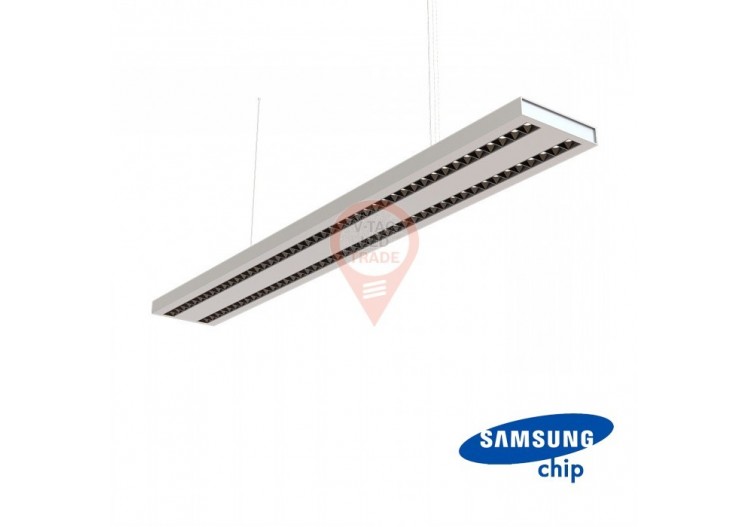 Éclairage Linéaire LED SAMSUNG Chip - 60W Suspendu Connectable Corps Argent 4000K